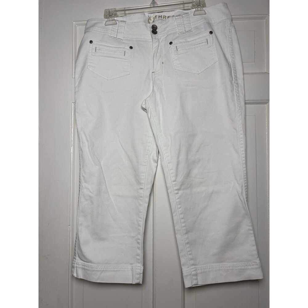 Thre3 Brand White Stretch Women’s 12 Crop Jeans Classic